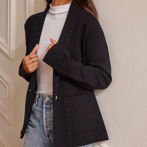 Summersalt Shawl Collar Sweater Blazer in Black